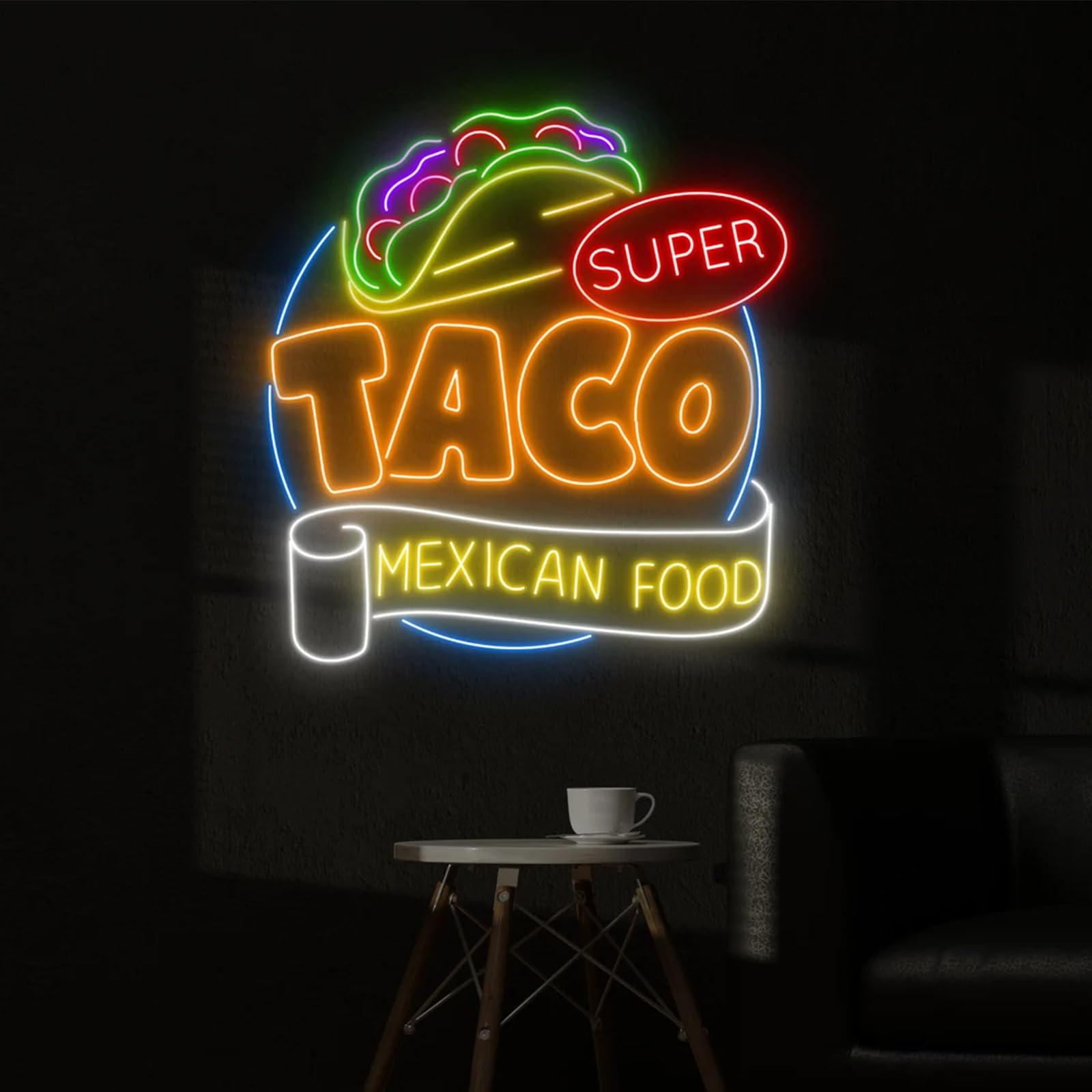 Super Taco Mexican Food Neon Sign LED Mexican Restaurant Wall Art
